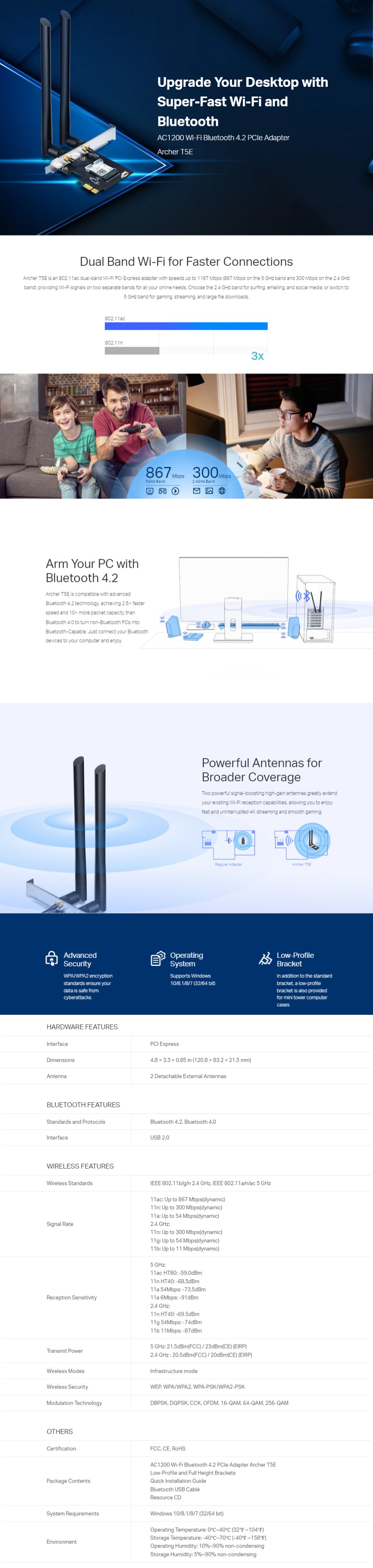 TP-Archer T5E AC1200 Wi-Fi Bluetooth PCIe Adapter - Overview 1