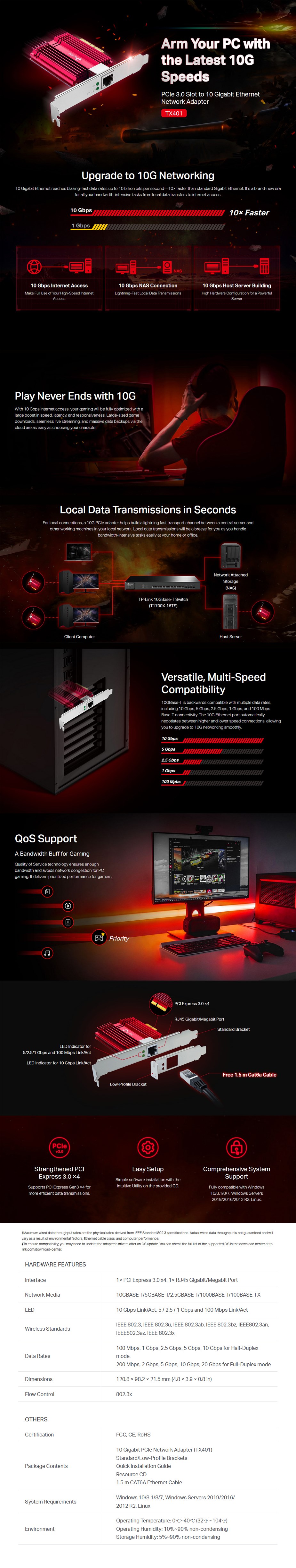 TP-Link TX401 10Gigabit PCI Express Network Adapter - Overview 1