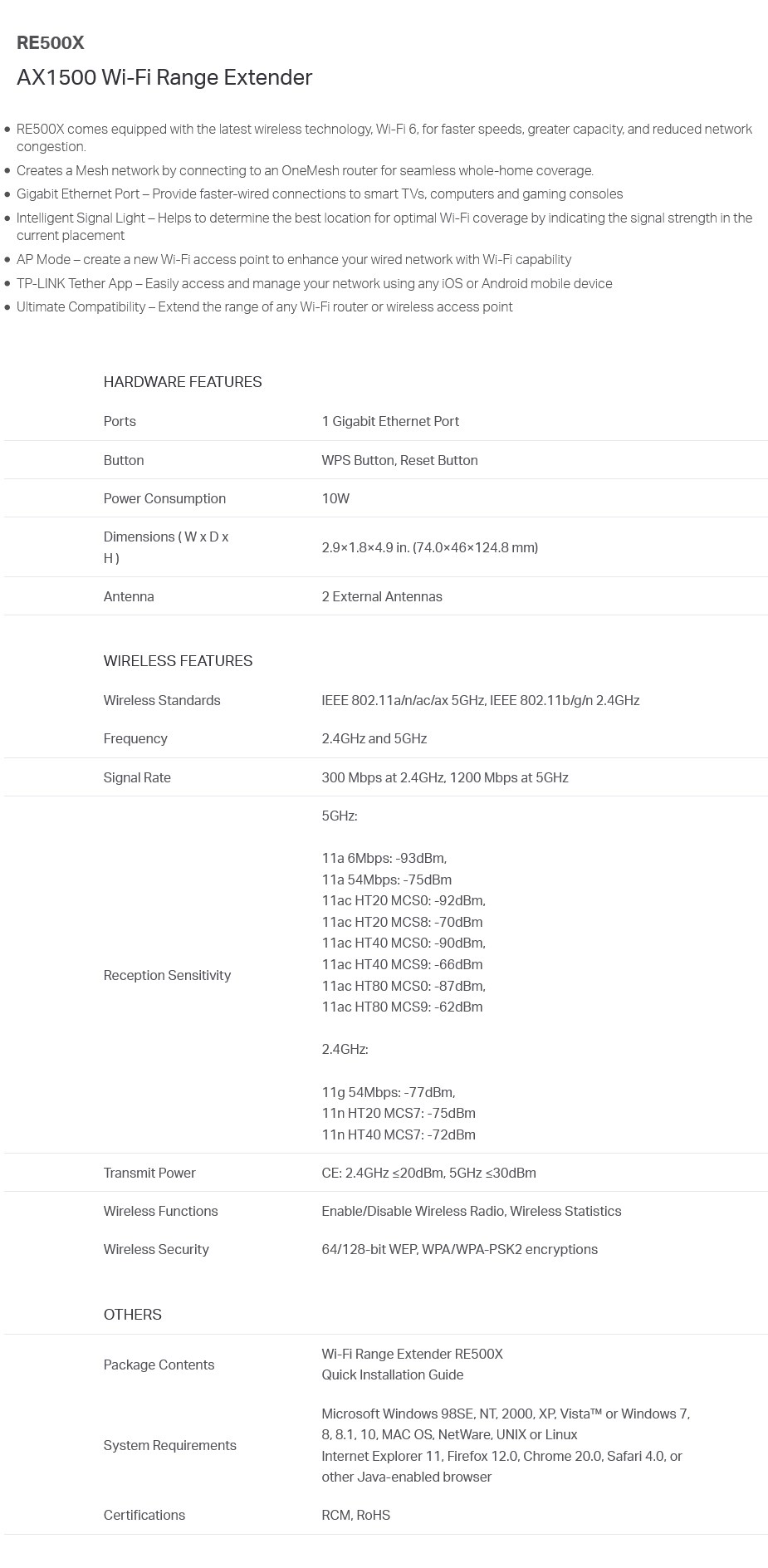 TP-Link RE500X AX1500 Wi-Fi Range Extender - Desktop Overview 1