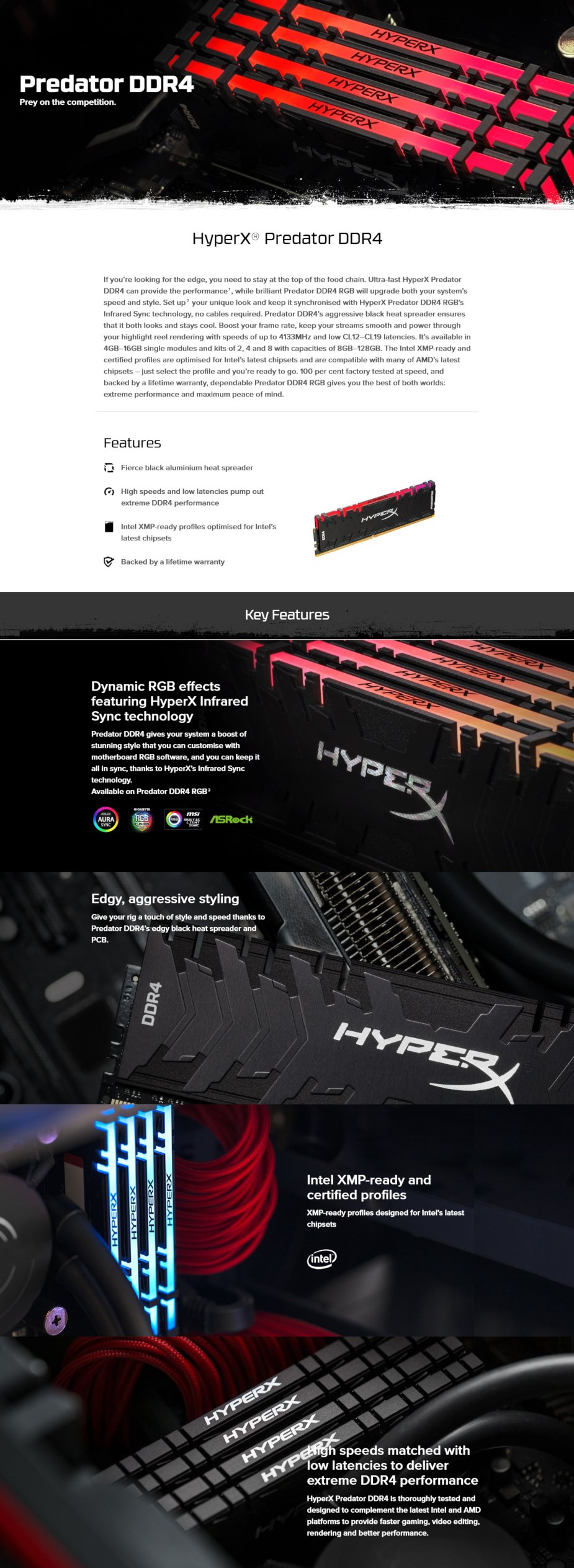 Kingston HyperX Predator RGB 16GB (2x 8GB) DDR4 3200MHz Memory
