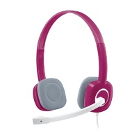 Logitech H150 981-000455 Stereo Headset - Fuchsia Pink, 3.5mm Microphone