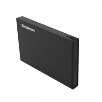 Simplecom SE218-BK Aluminium Tool Free 2.5" SATA HDD SSD to USB 3.0 Hard Drive Enclosure Black
