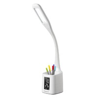 Simplecom EL809 6W Flexible Neck LED Desk lamp with Pen Holder and Digital Clock