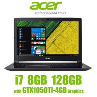 Acer A715-72G-77BF 15.6"FHD i7-8750H 4G-GTX1050Ti 8GB 128GB SSD+1TB HDD NH.GXCSA.004
