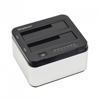 Simplecom SD322-SL Dual Bay USB 3.0 Aluminium Docking Station for 2.5" and 3.5" SATA HDD - Sliver