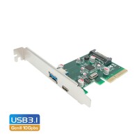 Simplecom EC312 PCI-E 2.0 x4 to 2 Port SuperSpeed+ USB 3.1 Gen II 10Gbps Type-C and Type-A Host Expansion Card
