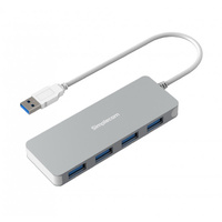 Simplecom CH319 Silver Ultra Slim Aluminium 4 Port USB 3.0 Hub for PC Mac Laptop
