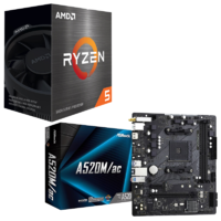 DEAL 2 - AMD Ryzen 5 5600X CPU with ASRock A520M/AC WiFi mATX Motherboard