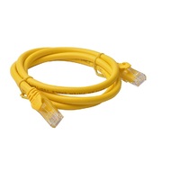 8Ware Cat6a UTP Ethernet Cable 1m Snagless Yellow