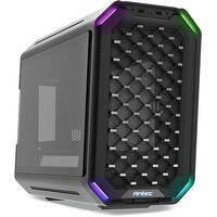 Antec Dark Cube Tempered Glass Mesh Dual Front Panel Futuristic Small Footprint Mid Tower Case