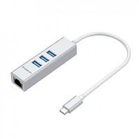 Simplecom CHN421 Aluminium USB-C to 3 Port USB HUB with Gigabit Ethernet Adapter