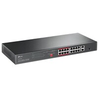 TP-Link TL-SL1218P 16-Port 10/100 Mbps + 2-Port Gigabit Rackmount Switch w/PoE+
