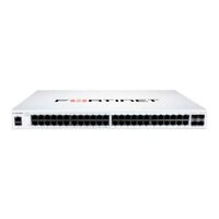 FortiSwitch-148F-POE is a performance/price competitive L2+ management switch with 48x GE port + 4x SFP+ port + 1x RJ45 console.