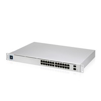 Ubiquiti UniFi 24 port Managed Gigabit Layer2 and Layer3 switch with auto-sensing 802.3at PoE+ and 802.3bt PoE, SFP+ : Touch Display - 400W GEN2