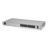 Ubiquiti UniFi 24 port Managed Gigabit Switch - 24x Gigabit Ethernet Ports, with 2xSFP - Touch Display - Fanless - GEN2, 2Yr Warr