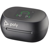 HP 7Y8H2AA Poly Voyager Free 60+ UC Carbon Black Earbuds +BT700 USB-C Adapter +Touchscreen Charge Case