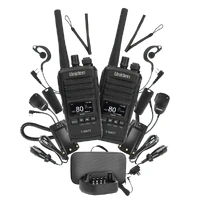 80 UHF Channels5 Watt / 1 Watt Selectable TX Power Splashproof, Backlit LCD Dot Matrix DisplayRange Extender (Duplex) Capability, VOX Hands Free Cap