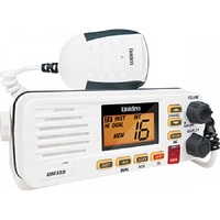 VHF Marine In-Boat Radio SplashproofRugged Splashproof MicrophoneLarge LCD Display with Brightness Control 1W/25W Transmitter Power Level Select APN