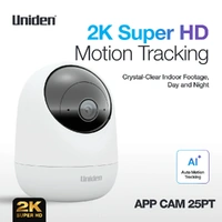 APP CAM X25PT Auto Motion Tracking Internal Camera 2K Super HDAC PoweredFree 7 Days Of Rolling Cloud Backk - No Contracts350 Degree Pan And 95 Degree 