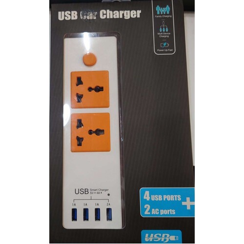ASTROTEK 4 PORT USB SMART CHARGER WITH 2 PORT AC SOCKET AT-UPS-015