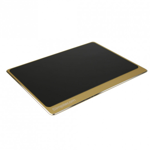 Simplecom CM210 Aluminium Panel Gaming Mmouse Pad with Non-Slip Base Gold