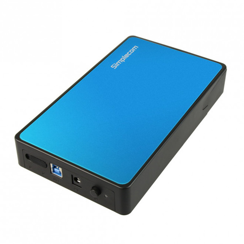 Simplecom SE325-BL Tool Free 3.5" SATA HDD to USB 3.0 Hard Drive Enclosure Blue
