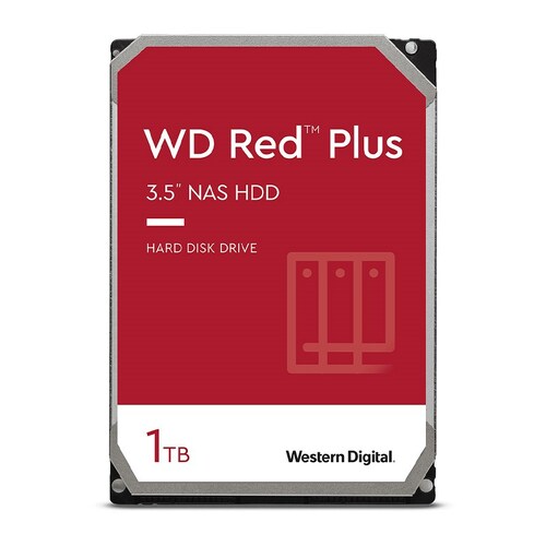 WD Red Plus 1TB 3.5" 5400RPM SATA NAS Hard Drive WD10EFRX