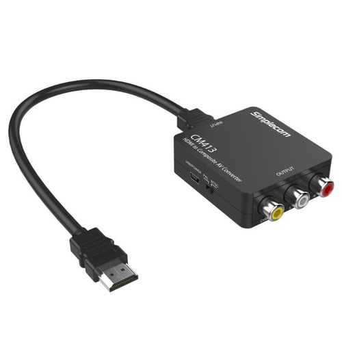 Simplecom CM413 HDMI to Composite AV CVBS 3RCA Video Converter 1080p Downscaling