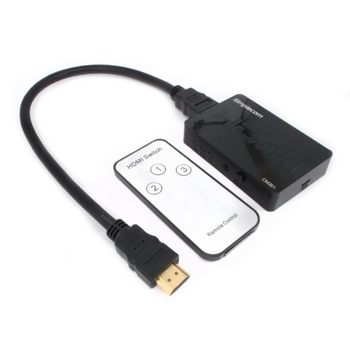 Simplecom CM301 Ultra HD 4K 1080p 3 Way HDMI Switch with IR Remote