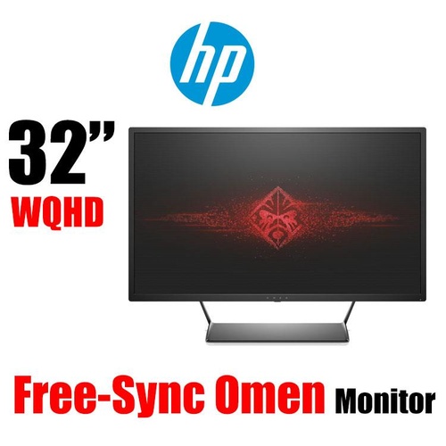 32" HP Omen W9S97AA WQHD LED Gaming Monitor 2560x1440 Free-Sync DisplayPort 2xHDMI