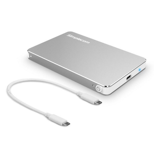 Simplecom SE219 Aluminium Tool-Free 2.5'' SATA HDD/SSD to USB 3.1 Type C Enclosure (7mm Only) - Sliver