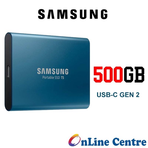 500GB Samsung T5 Portable SSD MU-PA500B/WW Blue