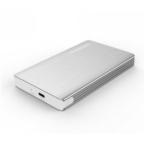 Simplecom SE220 Aluminium Tool-Free 2.5'' SATA HDD/SSD to USB 3.1 Type C Enclosure - Silver