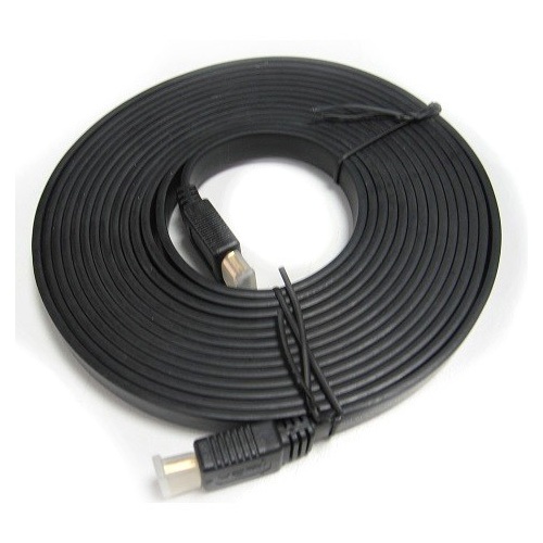 8Ware Flat HDMI Cable 2m - V1.4 19pin M-M Male to Male Gold Plated 3D 1080p Full HD High Speed with Ethernet ~CBHDMI-2MHS CB8W-RC-HDMIF-2