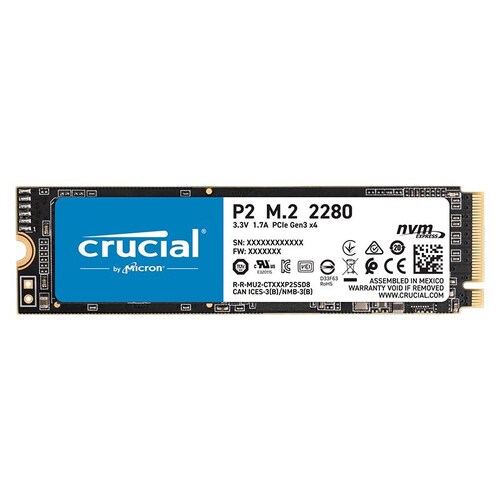 Crucial P2 3D NAND NVMe PCIe M.2 SSD 1TB CT1000P2SSD8