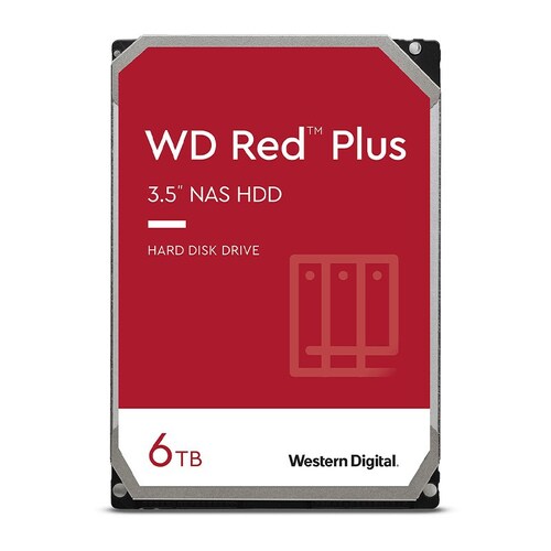 WD Red Plus 6TB 3.5" 5640RPM SATA NAS Hard Drive WD60EFZX