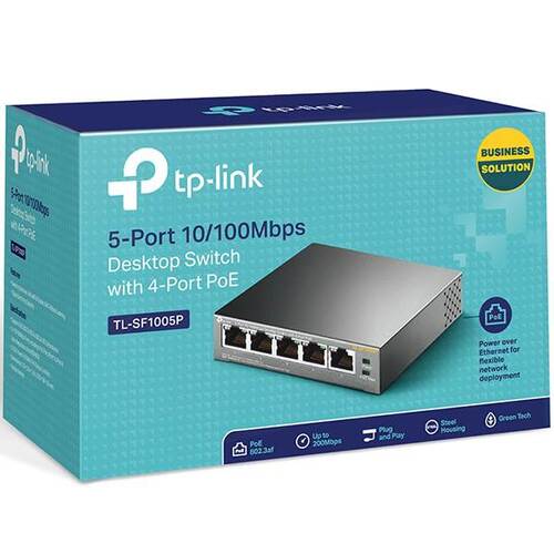 TP-Link TL-SF1005P 5-Port 10/100Mbps Desktop Switch with 4-Port PoE