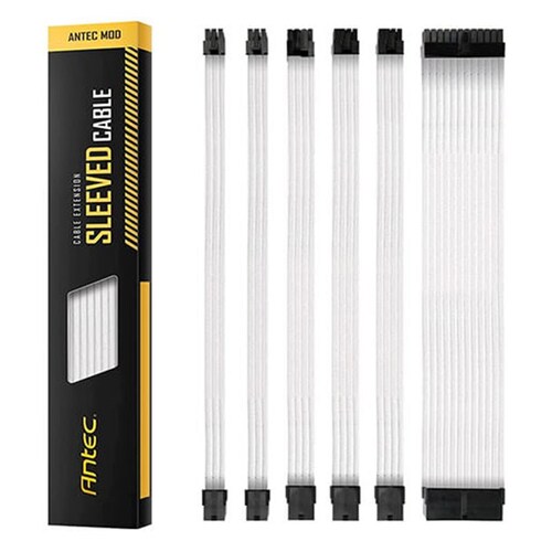 Antec PSU Sleeved Extension Cable Kit V2 - Black/White (compatible with any brand PSU)