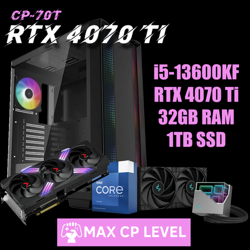 ⭐ MAX CP LEVEL ⭐ 13th GEN i5-13600KF RTX 4070 Ti 32GB 1TB PCIe5.0 Liquid Cooling Gaming PC