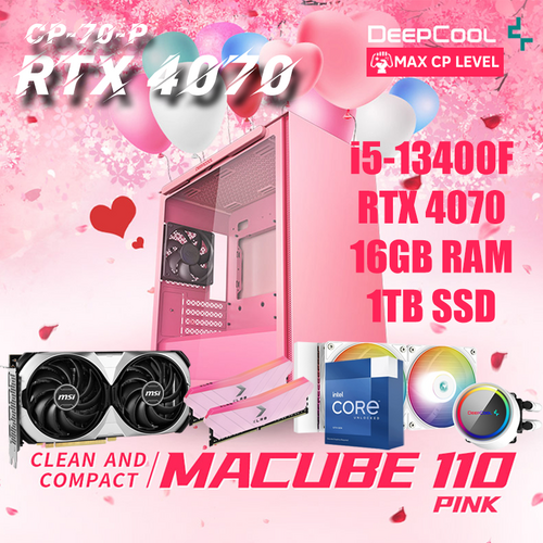 ⭐ MAX CP LEVEL ⭐ 13th GEN i5-13400F RTX 4070 16GB 1TB Pink Theme Liquid Cooling Gaming PC