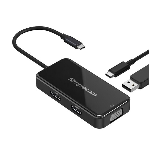 Simplecom DA451 5-in-1 USB-C Multiport Adapter MST Hub with VGA and Dual HDMI