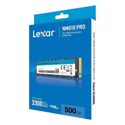 Lexar NM610 Pro M.2 2280 PCIe Gen3x4 SSD 500GB up to 3300MB/s read 2600MB/s wri