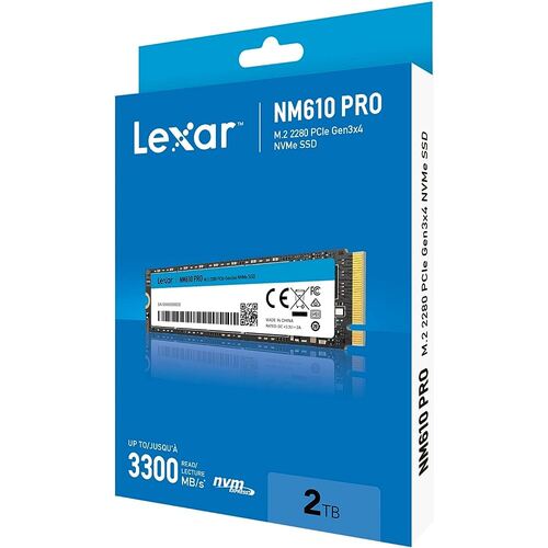 Lexar NM610 Pro M.2 2280 PCIe Gen3x4 SSD 2TB up to 3300MB/s read 2600MB/s write