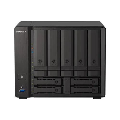 QNAP 5+4 BAY NAS (NO DISK),RYZEN QC 2.2GHz, 8GB, 2.5GbE(2), 10 GbE (1), 3YR WTY