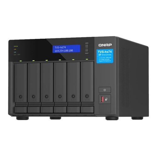 QNAP 6-BAY NAS (NO DISK) INTEL 6-CORE 2.5GHz, 32GB, 2.5GbE(2), M.2(2), PCIe, TWR, 3YR WTY