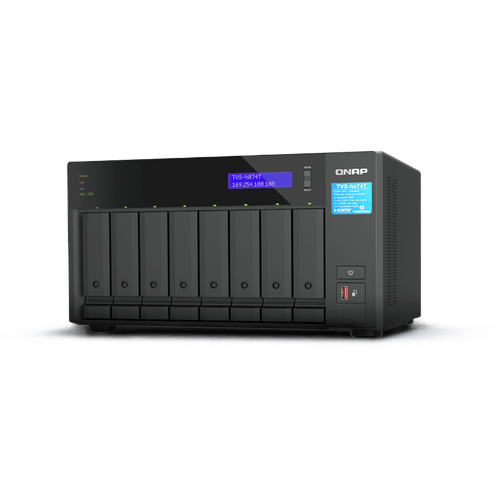 QNAP 8-BAY NAS (NO DISK) INTEL 12-CORE, 32GB, 2.5GbE(2), TBOLT (2) 3YR WTY