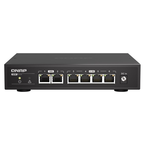 QNAP 6-PORT UNMANAGED SWITCH, 10GbE RJ45(2), 2.5GbE(4), 2YR WTY