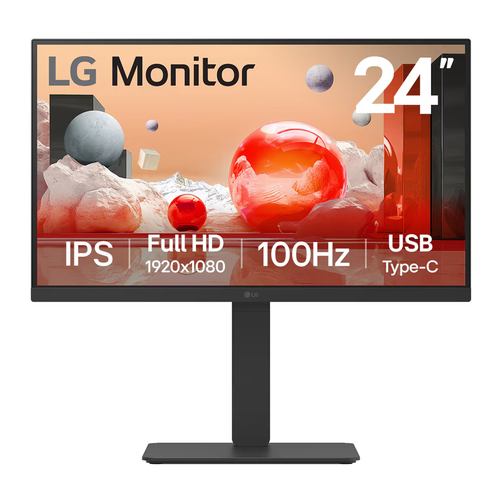 LG 24BA650-B 24" Full HD 100Hz USB-C IPS Ergonomic Monitor