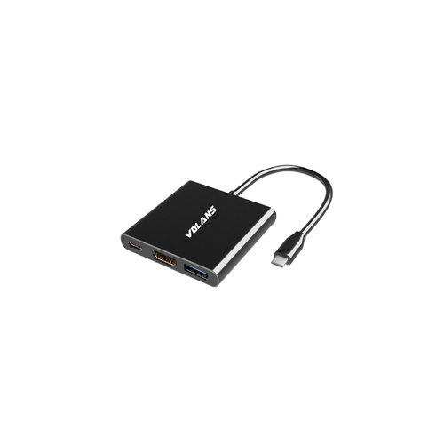 VOLANS VL-UCH3C2 Aluminium 3-in-1 USB-C Hub with 100W PD
