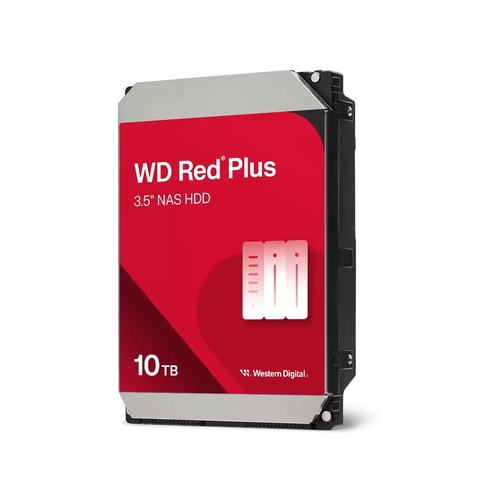 Western Digital WD Red Plus 10TB 3.5" NAS HDD SATA3 7200RPM 256MB Cache 24x7 180TBW ~8-bays NASware 3.0 CMR Tech 3yrs wty (replacement of WD101EFBX)